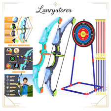 Kids Bow and Arrow Set - 2 Pack with LED Lights, Suction Cup Arrows Target - F