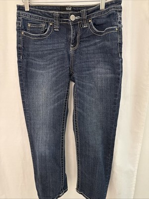 A.N.A A New Approach Capri Jeans Womens Size 4 Thick Stitch Medium Wash Nice