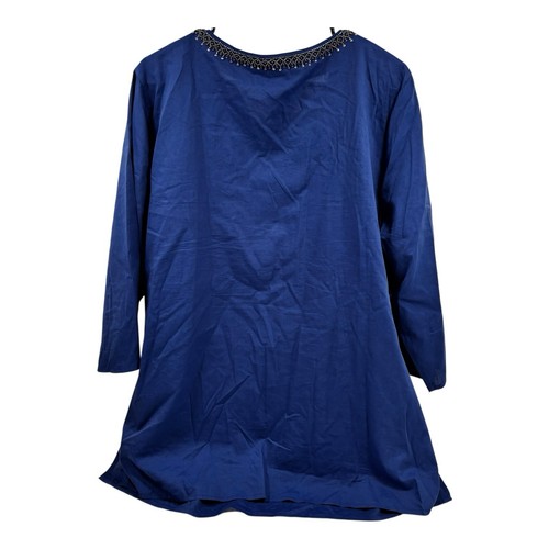 Chico’s Boho 3/4 Arm Damen 3 US XL Perlen Quaste Blau Top Tunika Hipster - Bild 6 von 6