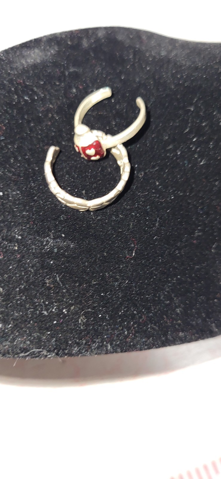 Real 925 Silver Adjustable Toe Ring 2pc  BUTTERFL… - image 1