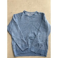 Tommy Bahama Blue Waffle Knit V Neck Long Sleeve Sweater Men's Large wool blend