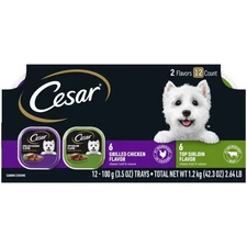 Cesar Classic Loaf In Sauce Wet Dog Food Variety Pack, 3.5 Oz Trays (12 Pack)