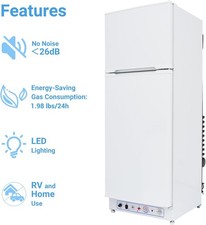 Smad 9.4 cu ft LPG Refrigerator LPG Cottage Cabin Camper Gas Fridge RV Home