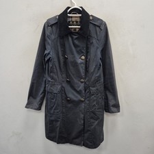 Barbour Addington Wax Waterproof Rain Country Navy Mid Lenght Trench Coat Uk 10