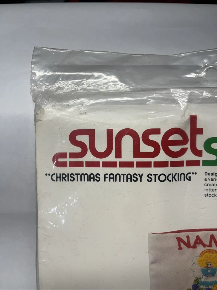 SUNSET Stitchery Kit Navidad Fantasía Medias Juguetes #2025 1979 NUEVO/SELLADO De Colección Foto 4 de 4