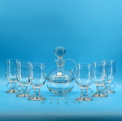 Flirt Rum Grog Tee Punsch Set 15 tlg. Glas Vintage