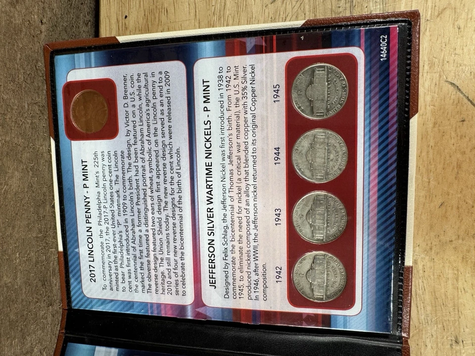 Vintage The Rare Visible P Mint Mark Coin Collection 5pc Philadelphia Mint - Image 4 of 4