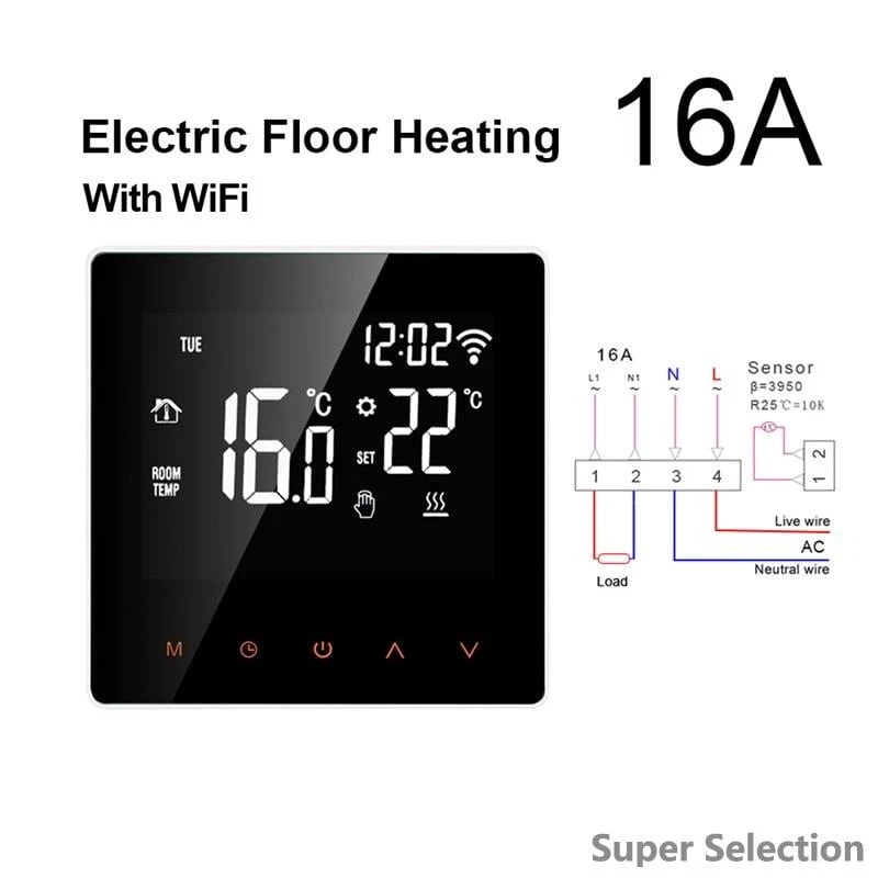 Smart WiFi Thermostat Works With Alexa Google Home, Programmable Touchscreen