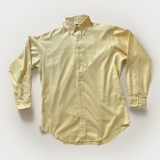 Ralph Lauren Yarmouth Yellow Check Cotton Long Sleeve Shirt 15.5 32/33