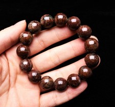 13.7mm Natural Red Phantom Ghost Garden Crystal Gemstone Round Beads Bracelet