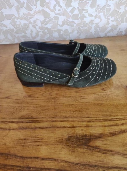 Women Ecco Heels Green Suede 36