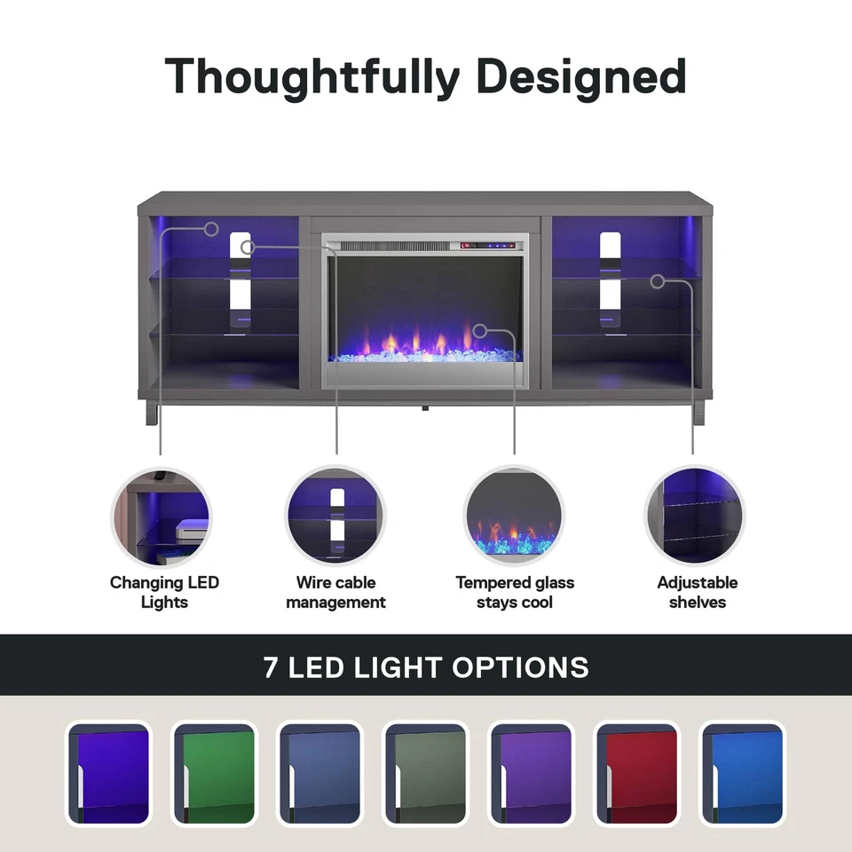 Suporte de TV Lumina lareira para TVs de até 70 polegadas, lareira elétrica substituível... - Imagem 4 de 4