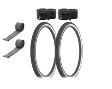 ALTALINE Bicycle 24" x 1.75" Black/White Wall Small Brick (2) TIRE,TUBE & STRIP