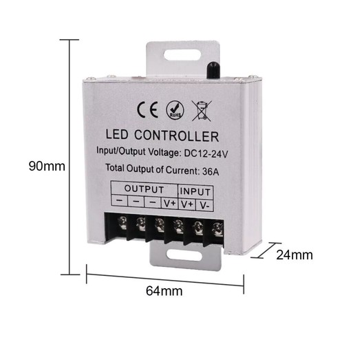 DC LED 12V 24V Light Dimmer Wireless IR 23Keys Remote Controller 36A 360W - Picture 9 of 12