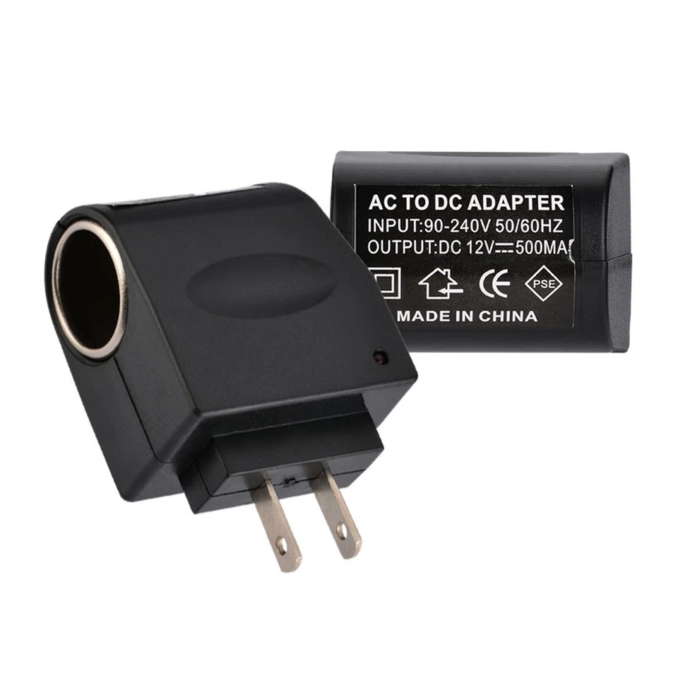 New AC US Plug Wall Power to DC Car Charger Cigarette Lighter Converter Adapter - Image 3 of 4