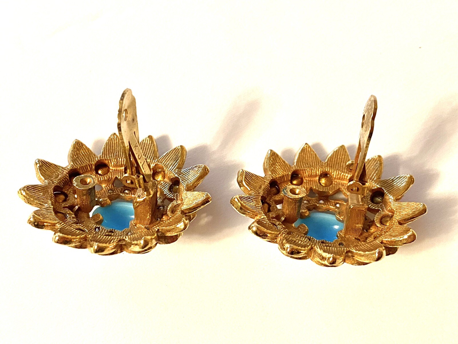 VTG Kenneth Jay Lane KJL Clip Earrings Turquoise … - image 5