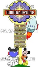 Disney World Magic Kingdom Tomorrowland Sign Scrapbook Embellishment Piece