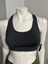 Gap Fit Gray T-back Removable Cups Breathe Wicking Stretch NWT Sports Bra Small
