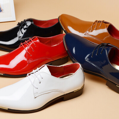 Herren Retro Business Lederschuhe Casual Schuhe Lackleder Spitz Schuhe Gr 38-48