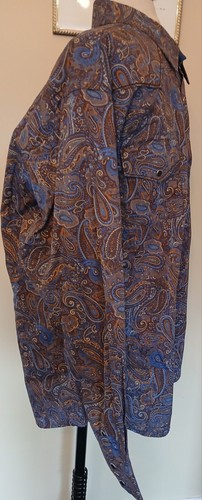 Starr Western Wear Hemd Herren XXL Braun Paisley Mehrfarbig Druckknopf Cowboy Neu mit Etikett - Bild 3 von 13