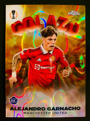 その他 2023 Topps Chrome Garnacho RC Auto 2022-23 Topps Chrome Golazo Alejandro Garnacho Gold Lava refractor