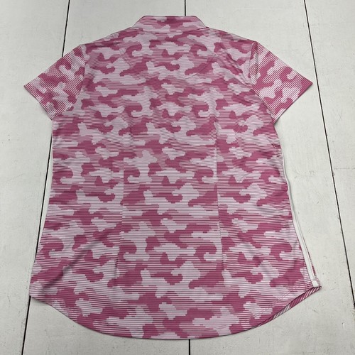 Sport Haley Pink Camo Print Short Sleeve Zip-Up Polo Women’s Size Large - Picture 4 of 7
