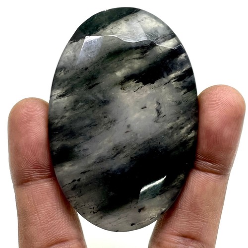 394.30 Cts Natural Rutile Quartz 64x42mm Oval Cut Loose Untreated Gemstone - Picture 17 of 24