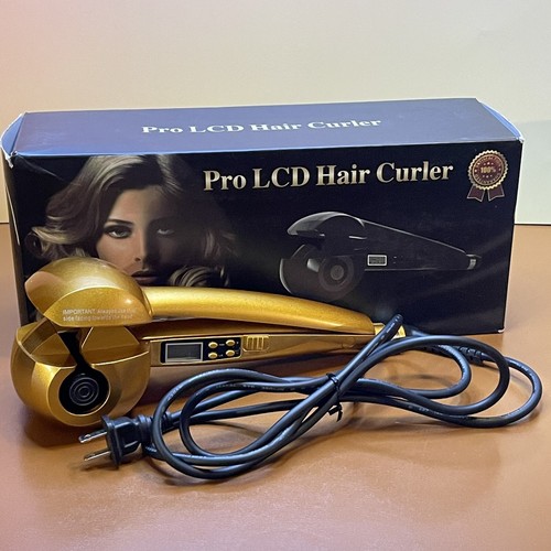 Pro LCD Hair Spin Curler Ceramic Hair Styler ~Rare Gold Color ~ Salon Length - Picture 9 of 14