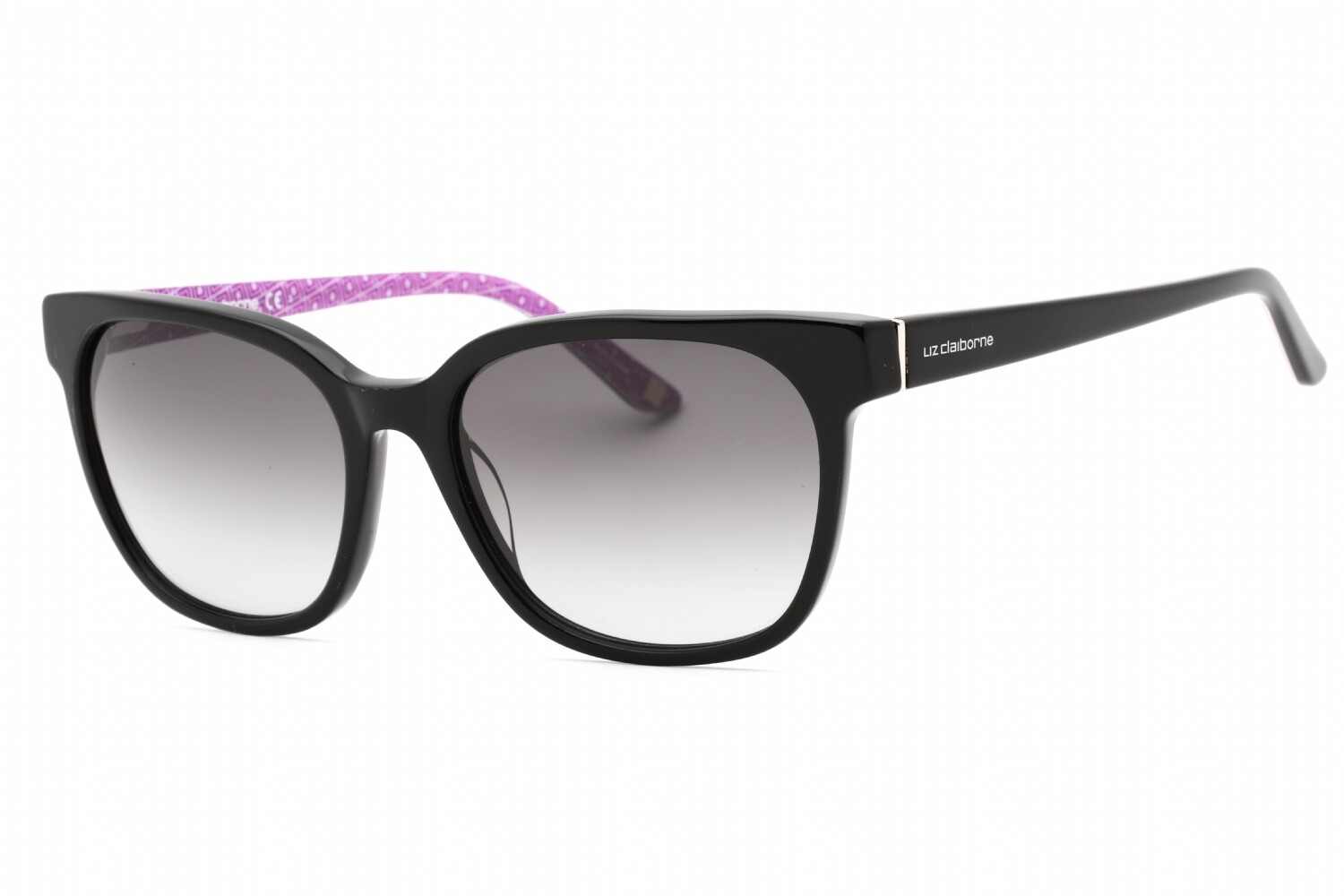 Солнцезащитные очки LIZ CLAIBORNE L572S-8079O-55, размер 55 мм, 140 мм, 17 мм, черные, женские, НОВЫЕ