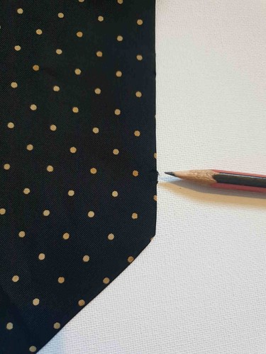 Vintage Black Silk Polka Dot Cravat or Ascot - Picture 5 of 6