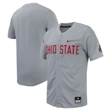Ohio State Buckeyes Nike Men's Gray Full-Button Official NCAA Baseball Jersey