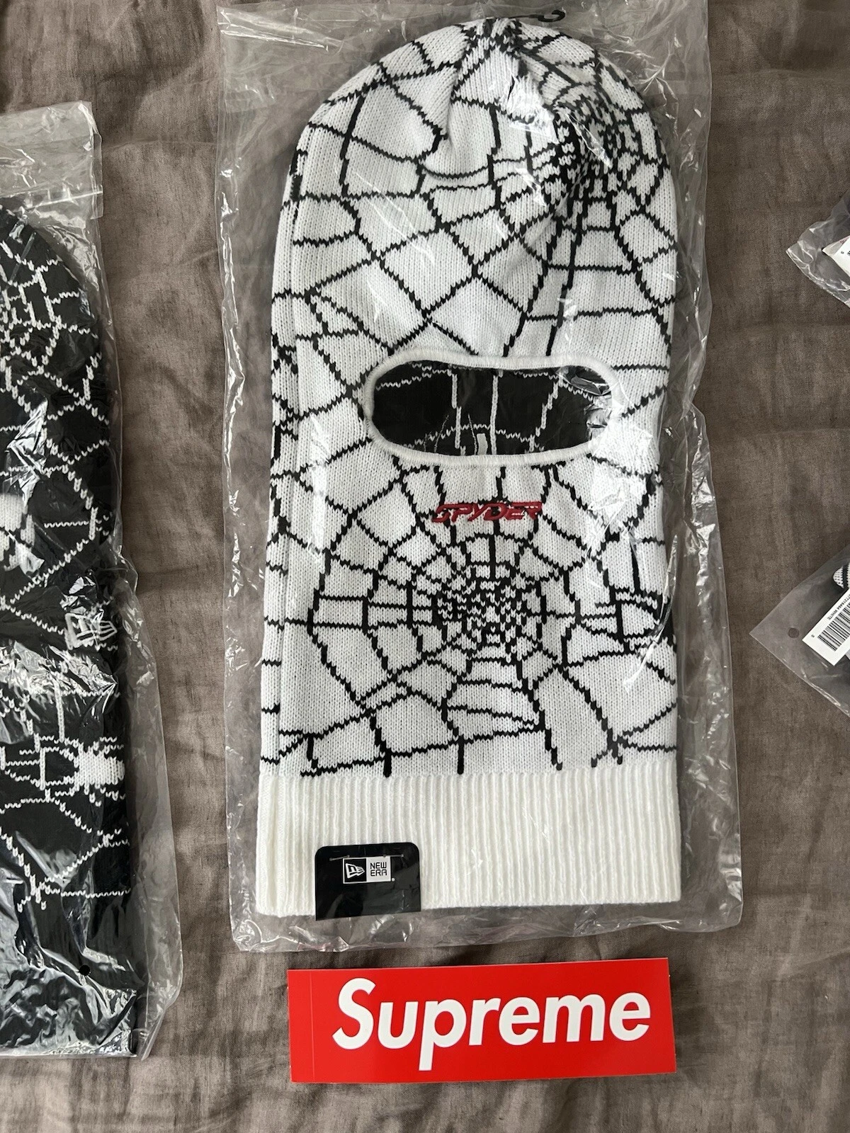 Supreme X Spyder New Era Spider Web Balaclava - White Fast Free Ship🔥