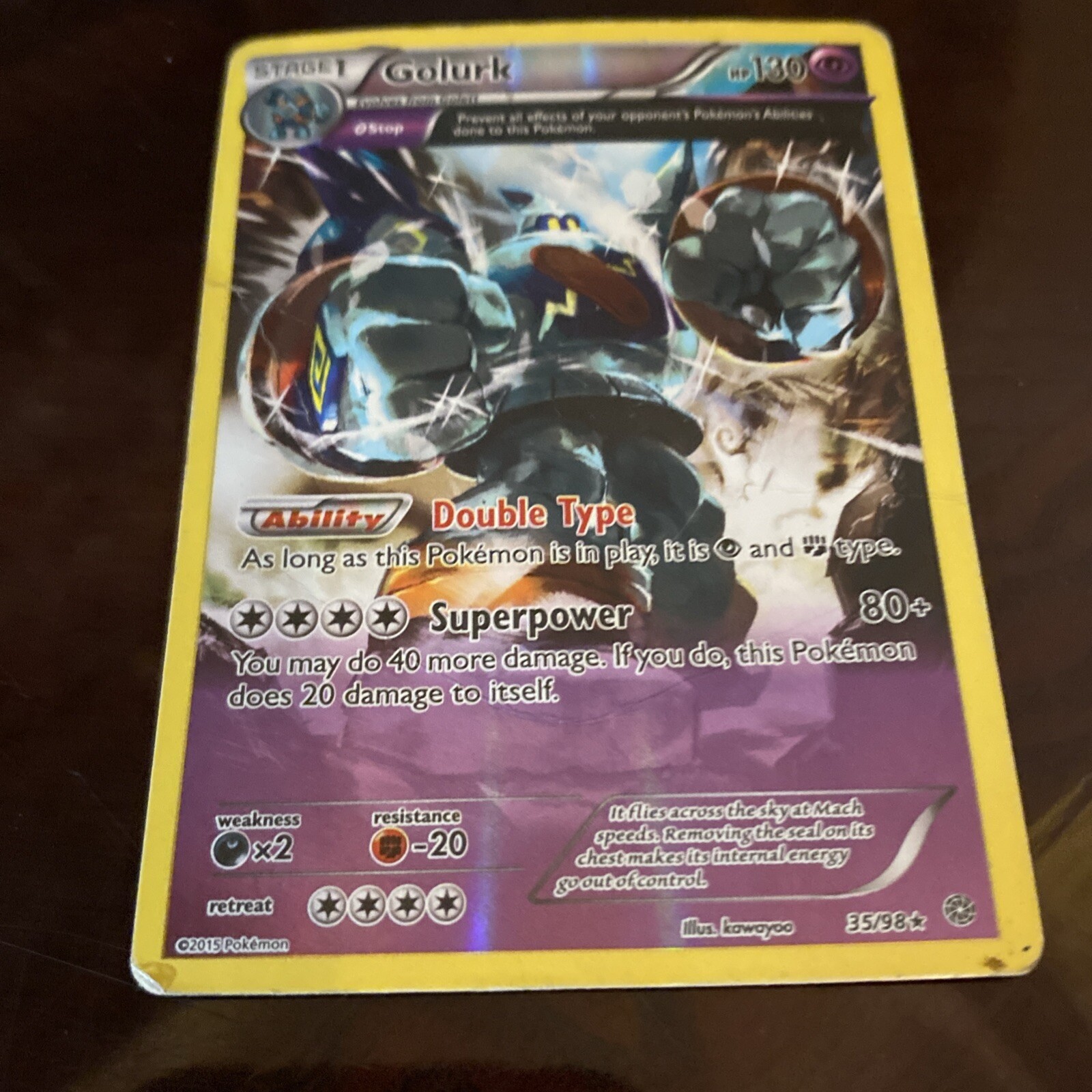 Pokemon - Golurk - 35/98 - Rare - Reverse Holo - XY - Ancient Origins - TCG CARD