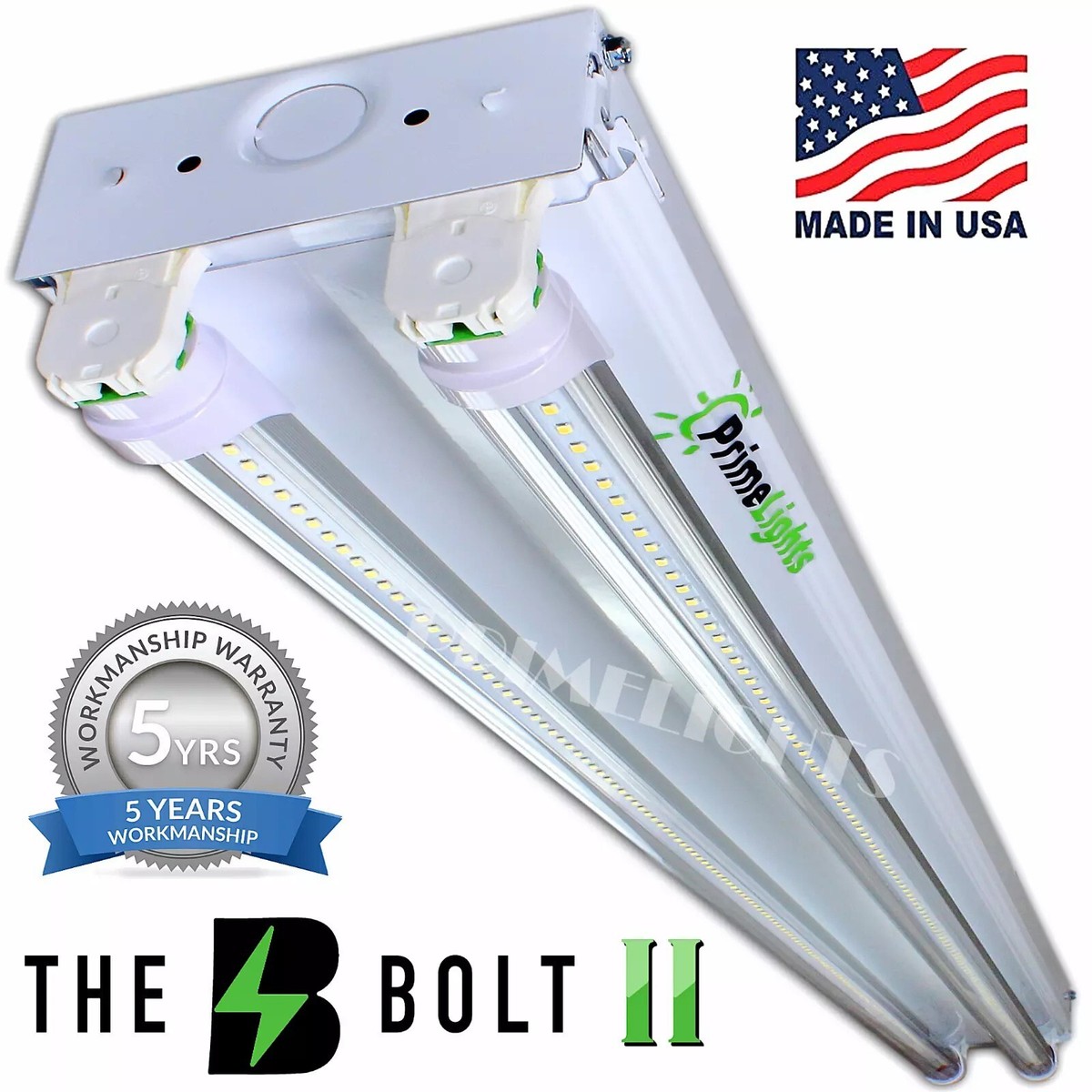 2-Pack 44W LED Shop Lights – 4ft, 5000K Daylight, Includes 2x 22W T8 Tubes, 5-Year Warranty
