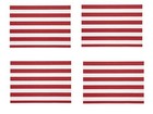Red Cabana Stripe Indoor Outdoor Rectangle Shape 13" x 19" Placemats, Set of 4