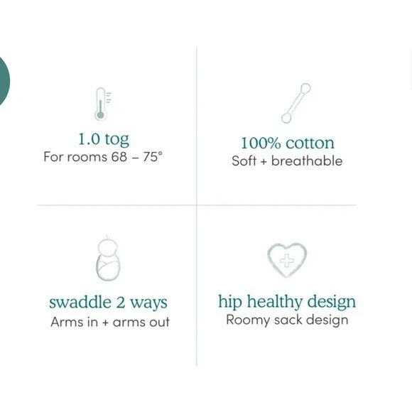 Aden + Anais Gender Neutral Swaddle Bundle (2) Soft easy baby sleep blanket 0-3 - Image 4 of 4