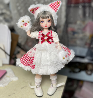 Cute Girl 1/6 Handmade BJD Doll Face Make up + Eyes Wig Hair Clothes Gift Toy