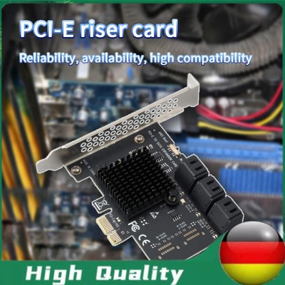 PCI Express 1X zu SATA3.0 6 Port Riser PCI-E X1/X4/X8/X16 PCI-E Erweiterungskart
