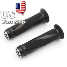 22mm 7/8" Rubber Hand Grip Handle Bar Throttle Grips Universal Street Motorcycle