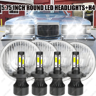 For Mercury Cougar 1967-76 Monterey Comet 4pcs 5-3/4'' 5.75'' LED Hi/Lo Headlights