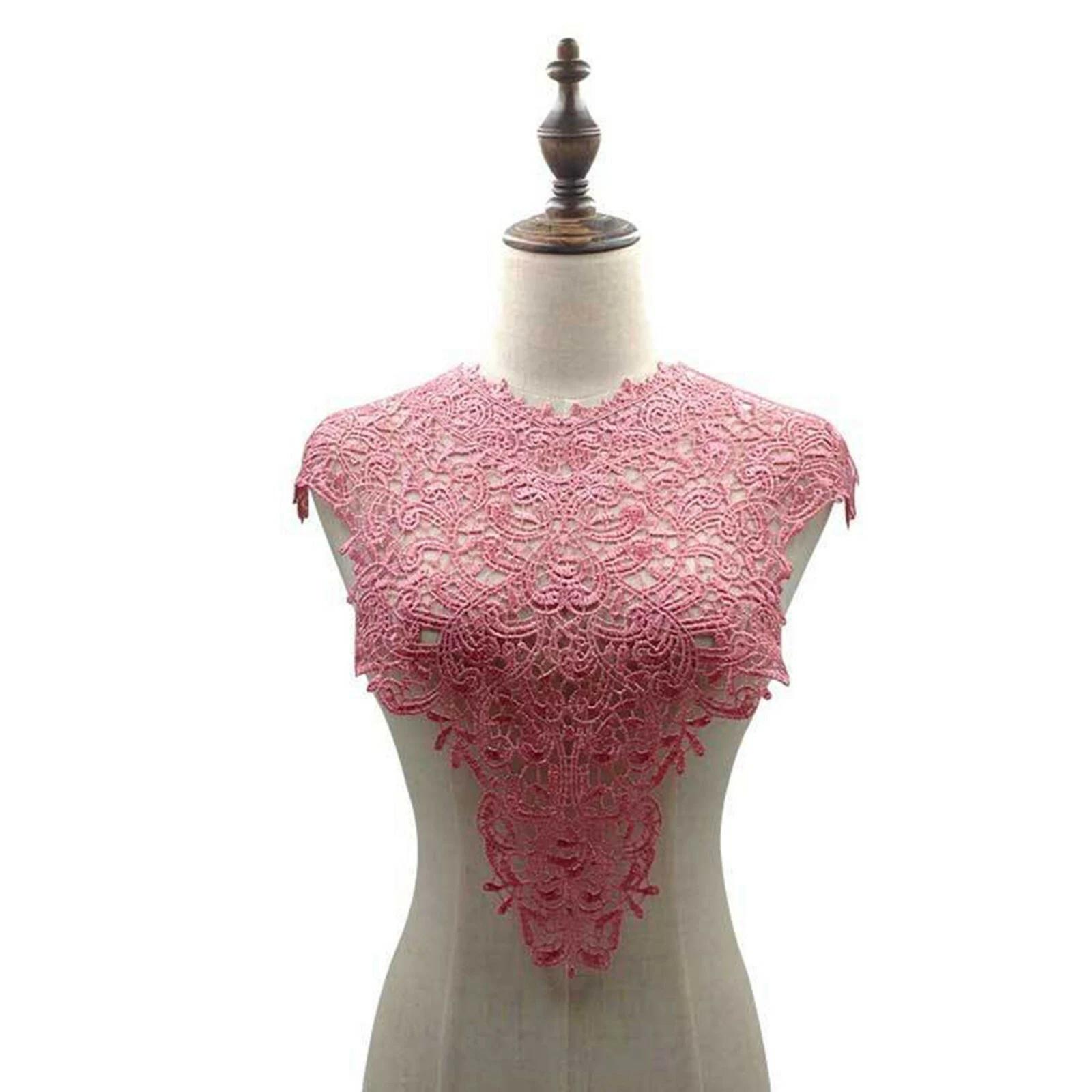 OFF WHITE Collana Guipure Pizzo Applique Fiore Fiore Matrimonio Sera Abito Danza Finitura