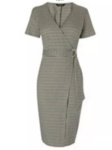 belted wrap midi dress