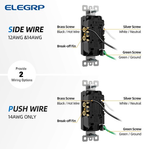 Residential Grade 15A Electrical Receptacles - 50-Pack in Glossy Black Finish - Picture 6 of 8