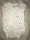 5 New W/ Tags Circo White baby girl 1 piece bodysuit New Born 6-8lbs W/ Patterns — photo 7