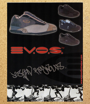 EVOS Footwear Shoes Skateboard - Vintage Print Ad Ephemera Art 2002