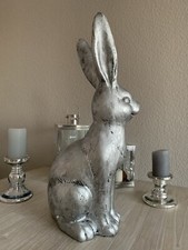 Osterhase Ostern Hase Figur Silber Dekoration Sylt Sansibar XXL 60cm NP 149€