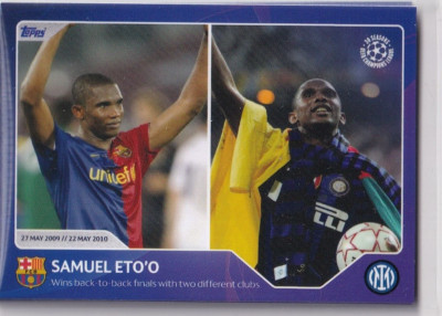 Topps 30 Seasons of Champions League 46 Samuel Eto'o Wins Back to Back Finals