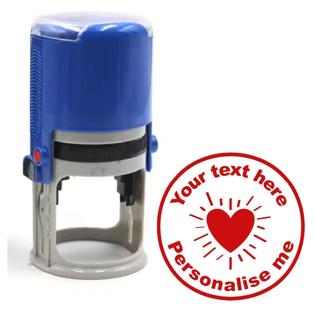 Personalised Stamp Heart 30mm Self inking stamper for School Teachers, Parents