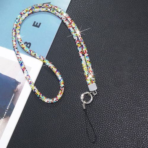 Bling Bling Phone Rhinestone Lanyard neck hanging chain Phone Accessories - Photo 12 sur 18