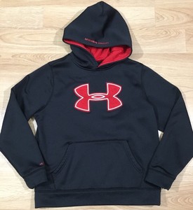 Under Armour Storm Hoodie Youth Size Large Loose Black And Red Ebay